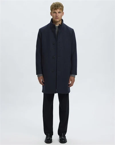 Selected - SLMRainar Wool Blend Frakke - Sky Captain